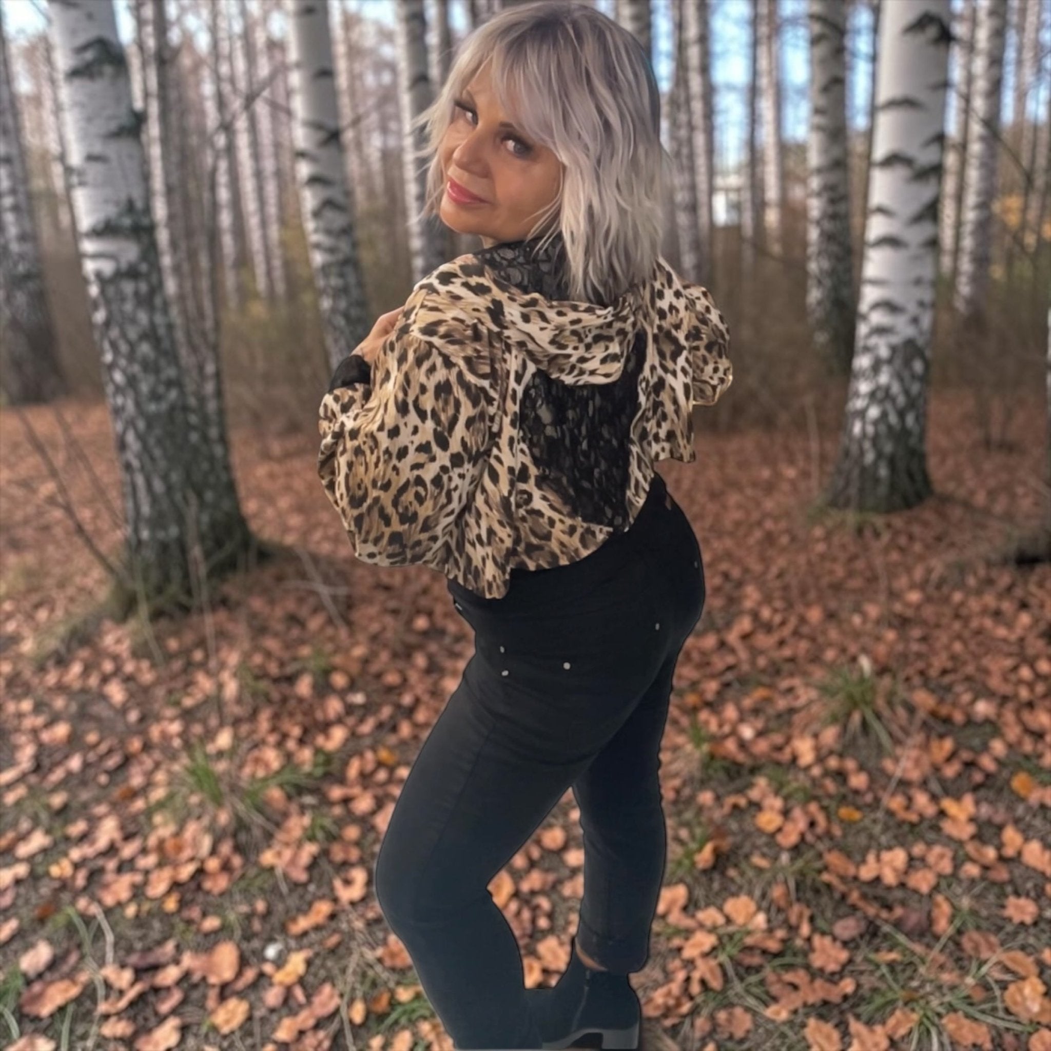 Gilet léopard cœur dentelle - L'autre mode