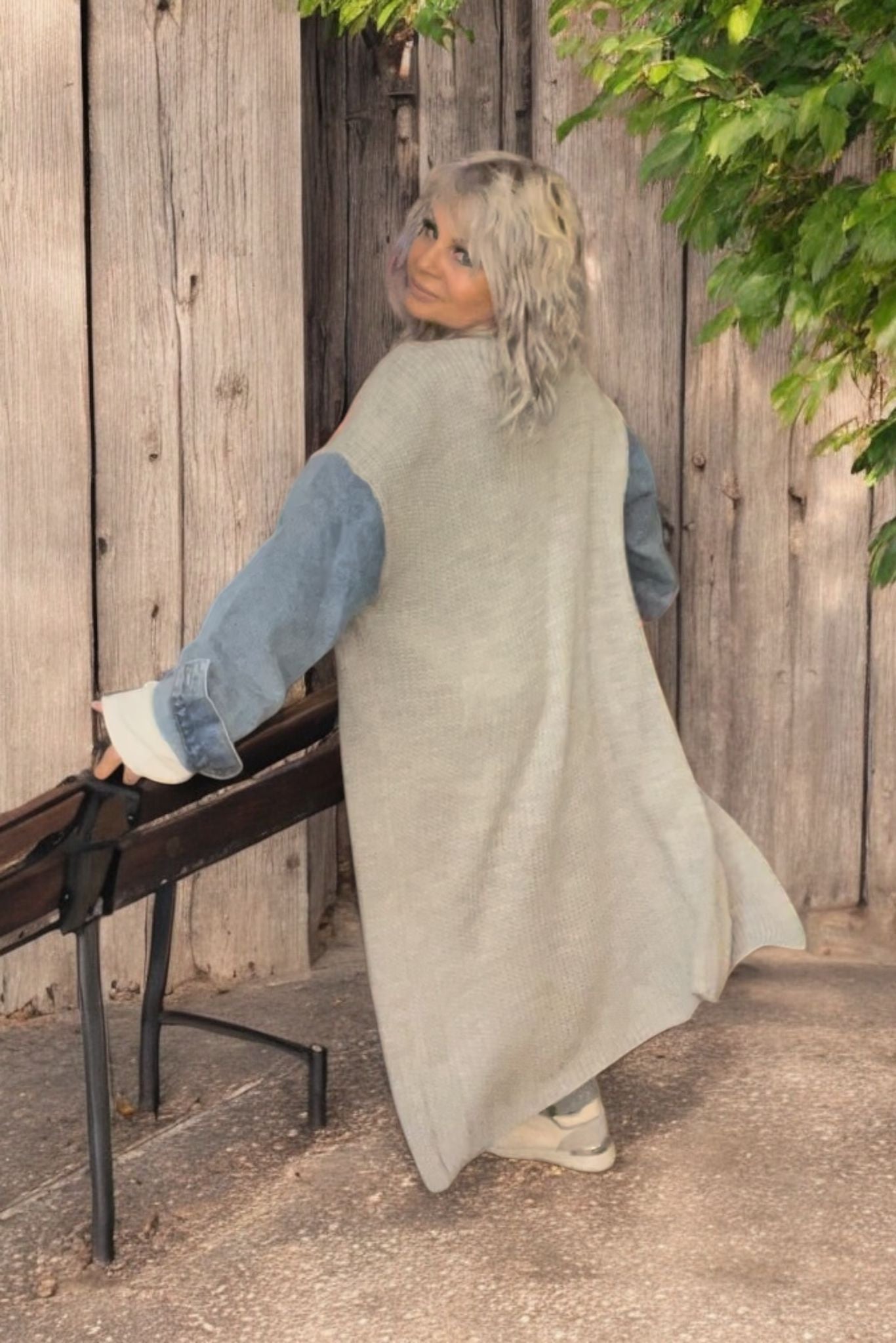 gilet long bi matière - L'autre mode