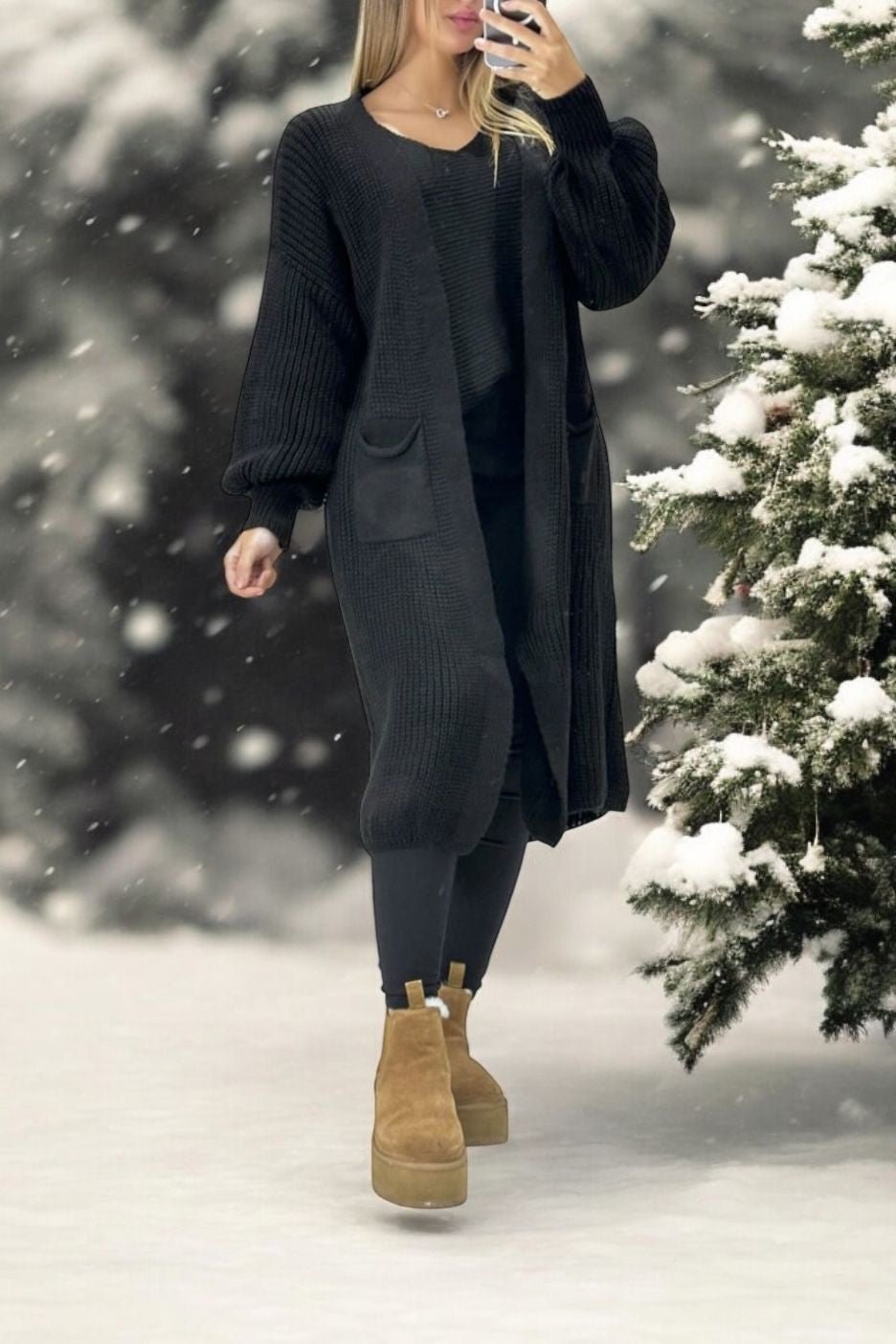 gilet long en maille) - L'autre mode