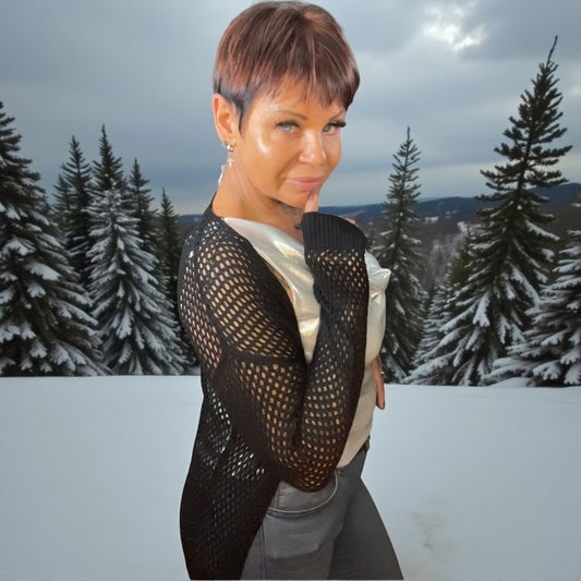 gilet long filet - L'autre mode