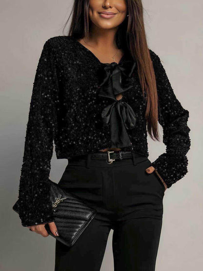 Gilet noeuds sequins - L'autre mode