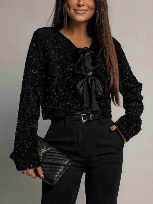 Gilet noeuds sequins - L'autre mode