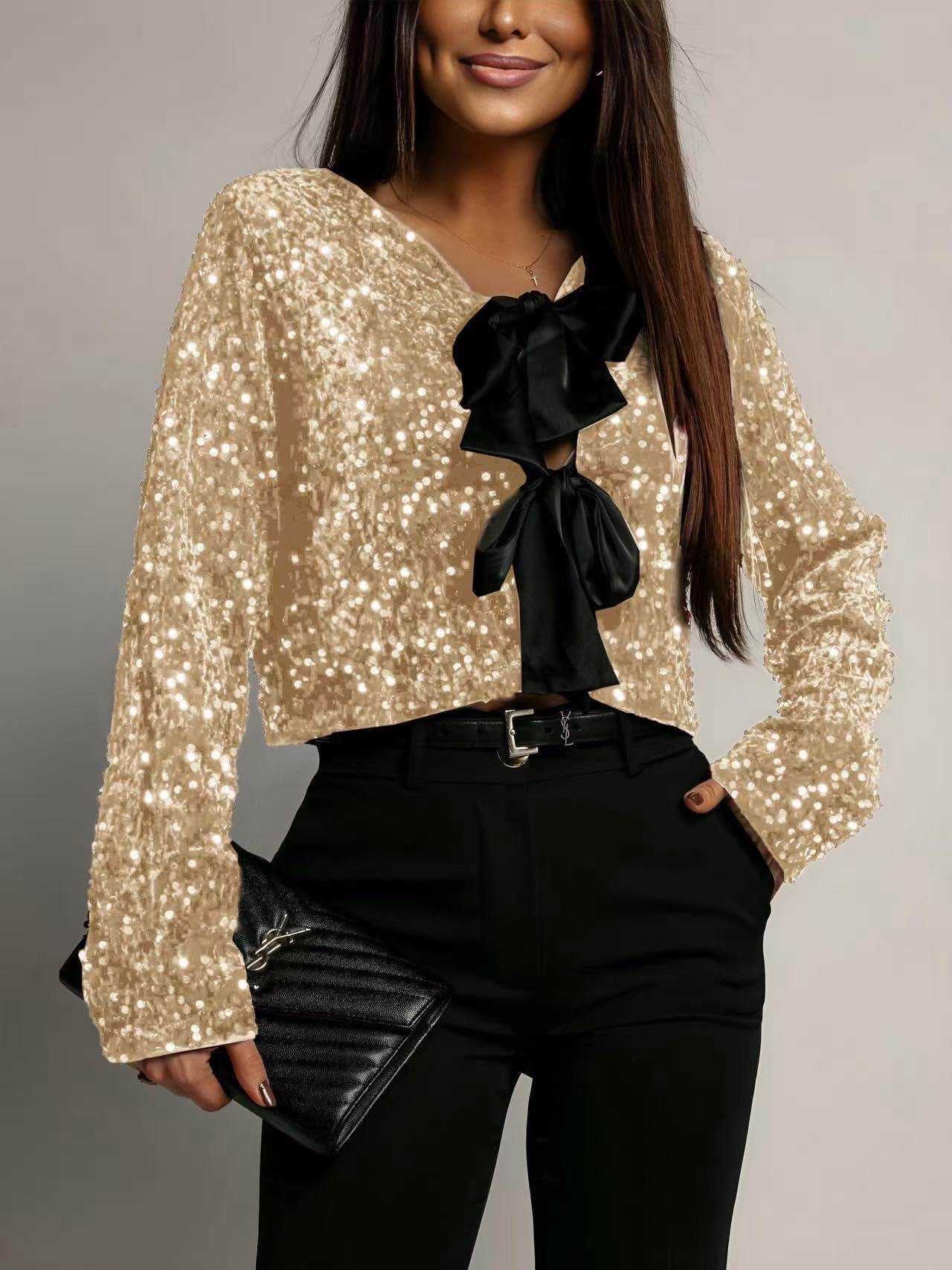 Gilet noeuds sequins - L'autre mode