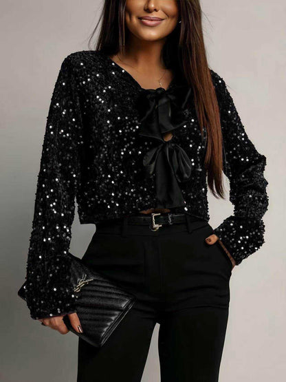 Gilet noeuds sequins - L'autre mode
