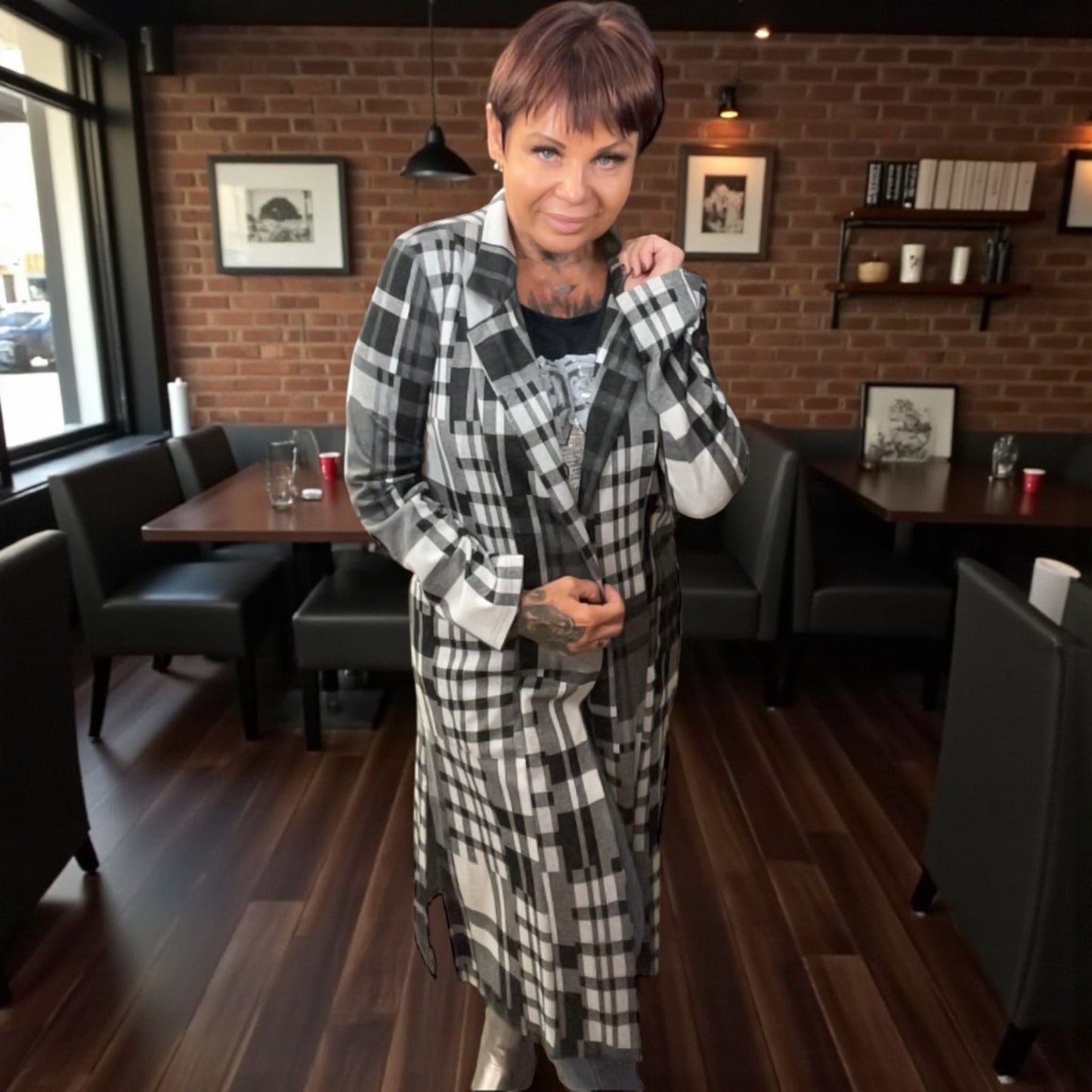 gilet veste long chic british - L'autre mode