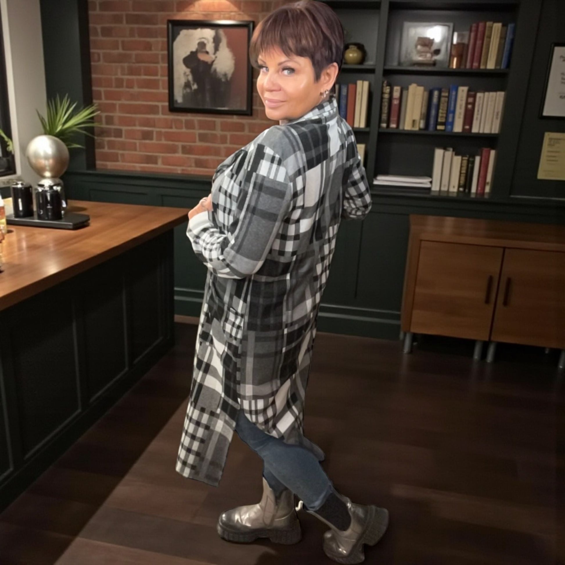 gilet veste long chic british - L'autre mode