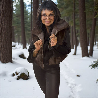 gilet veste sans manche fausse fourrure - L'autre mode