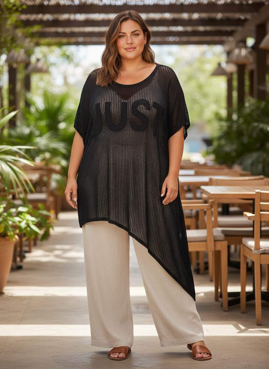 Haut mailles filet asymétrique - L'autre mode