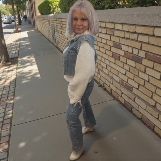 jeans brodé - L'autre mode