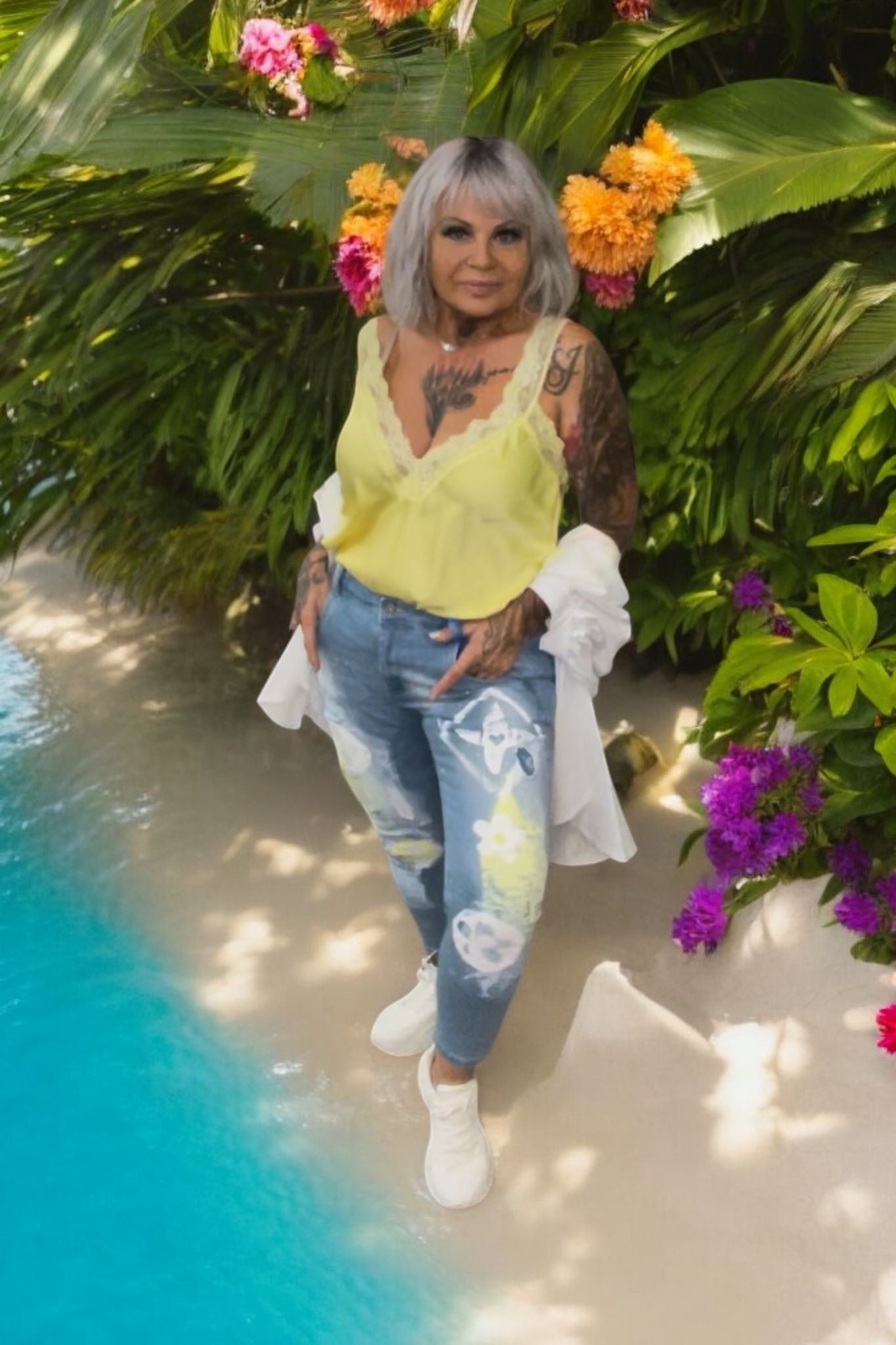 jeans graphe colors - L'autre mode