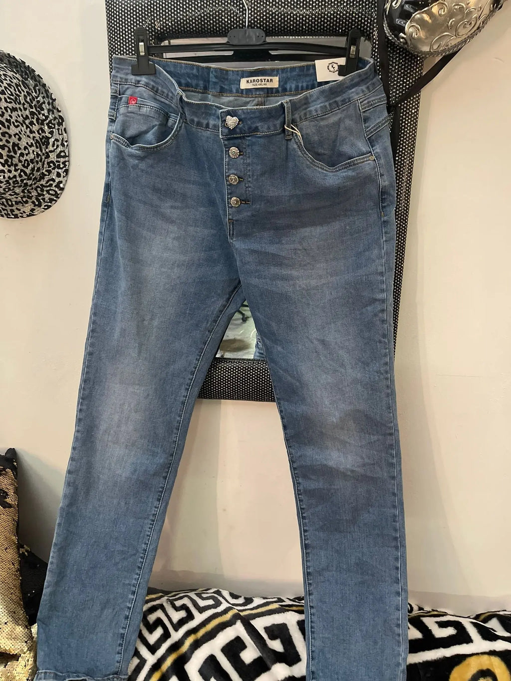 jeans karostar boutons - L'autre mode