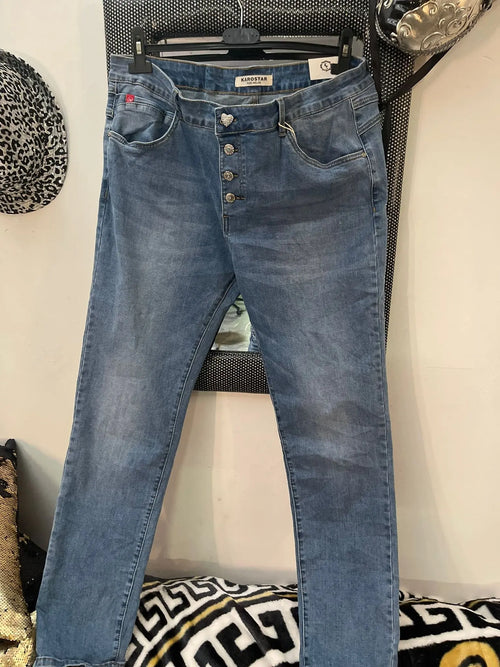 jeans karostar boutons - L'autre mode