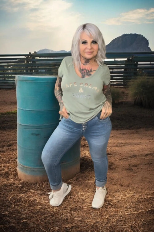 jeans karostar boutons - L'autre mode