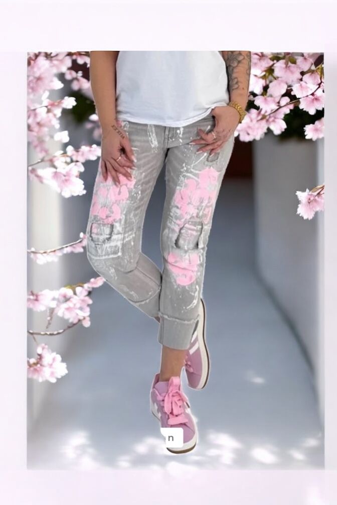 JEANS ROSA PAINTING - L'autre mode