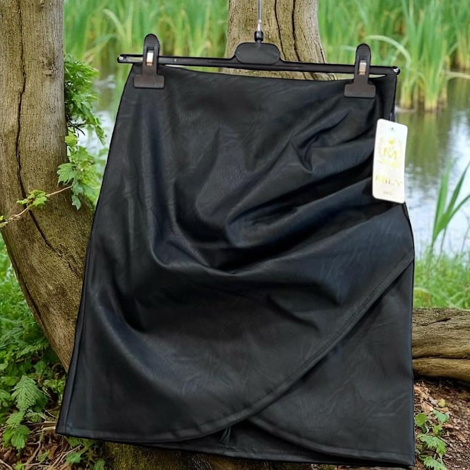 jupe drapée simili - L'autre mode