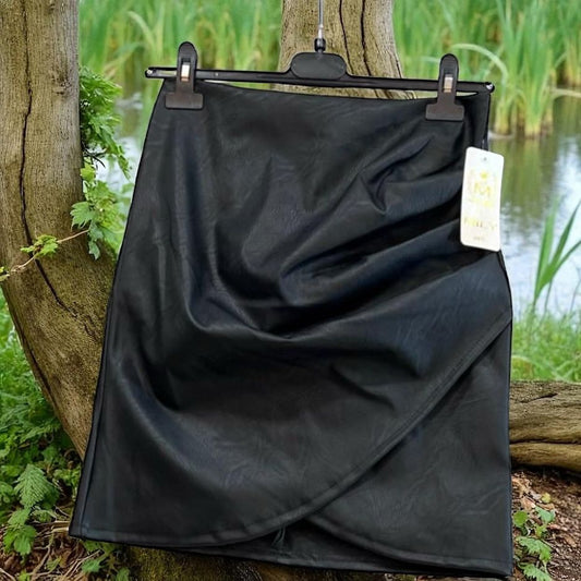 jupe drapée simili - L'autre mode