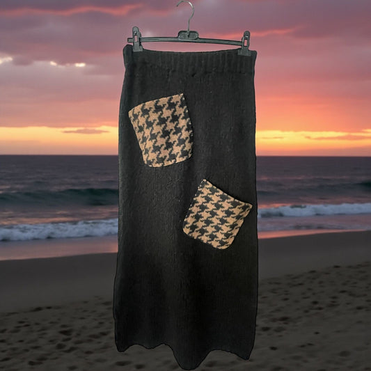 jupe en mailles empiècement - L'autre mode