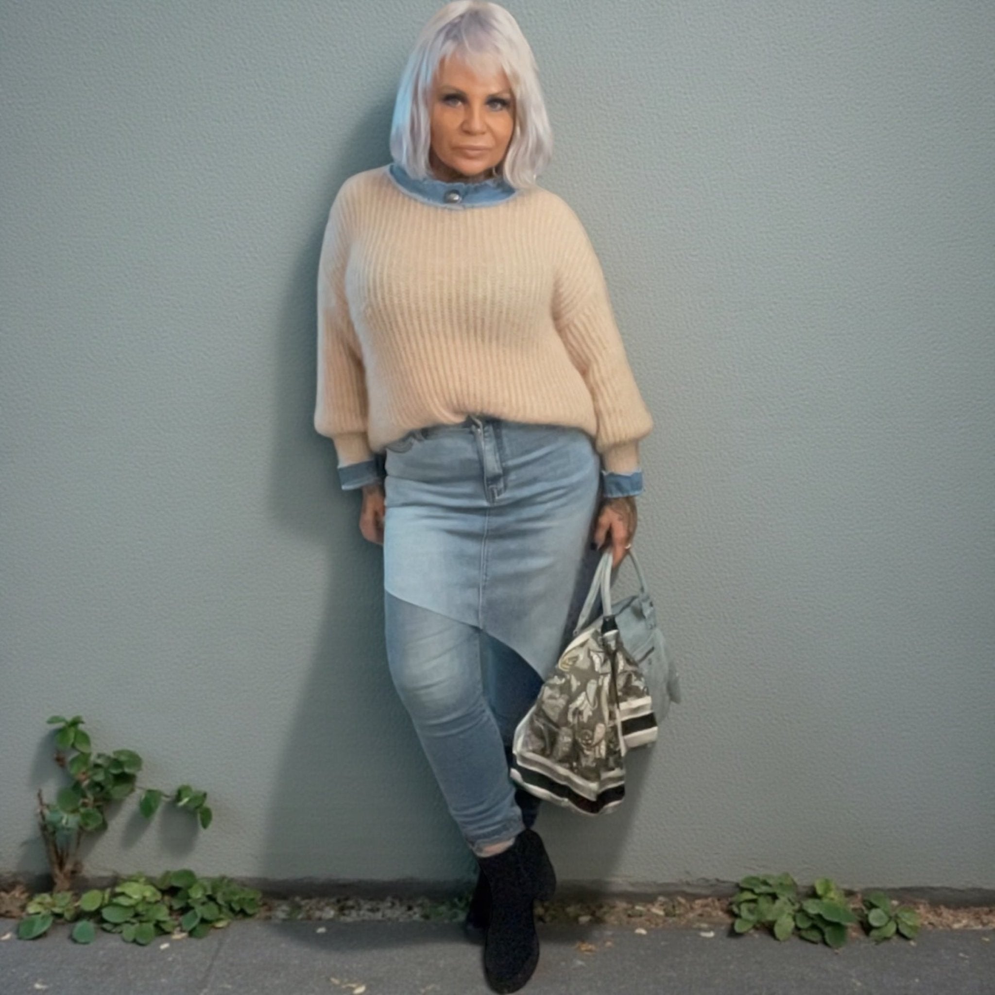 Jupe jeans asymetrique - L'autre mode
