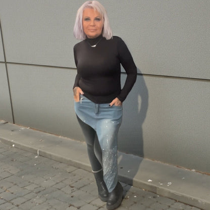 Jupe jeans asymetrique - L'autre mode