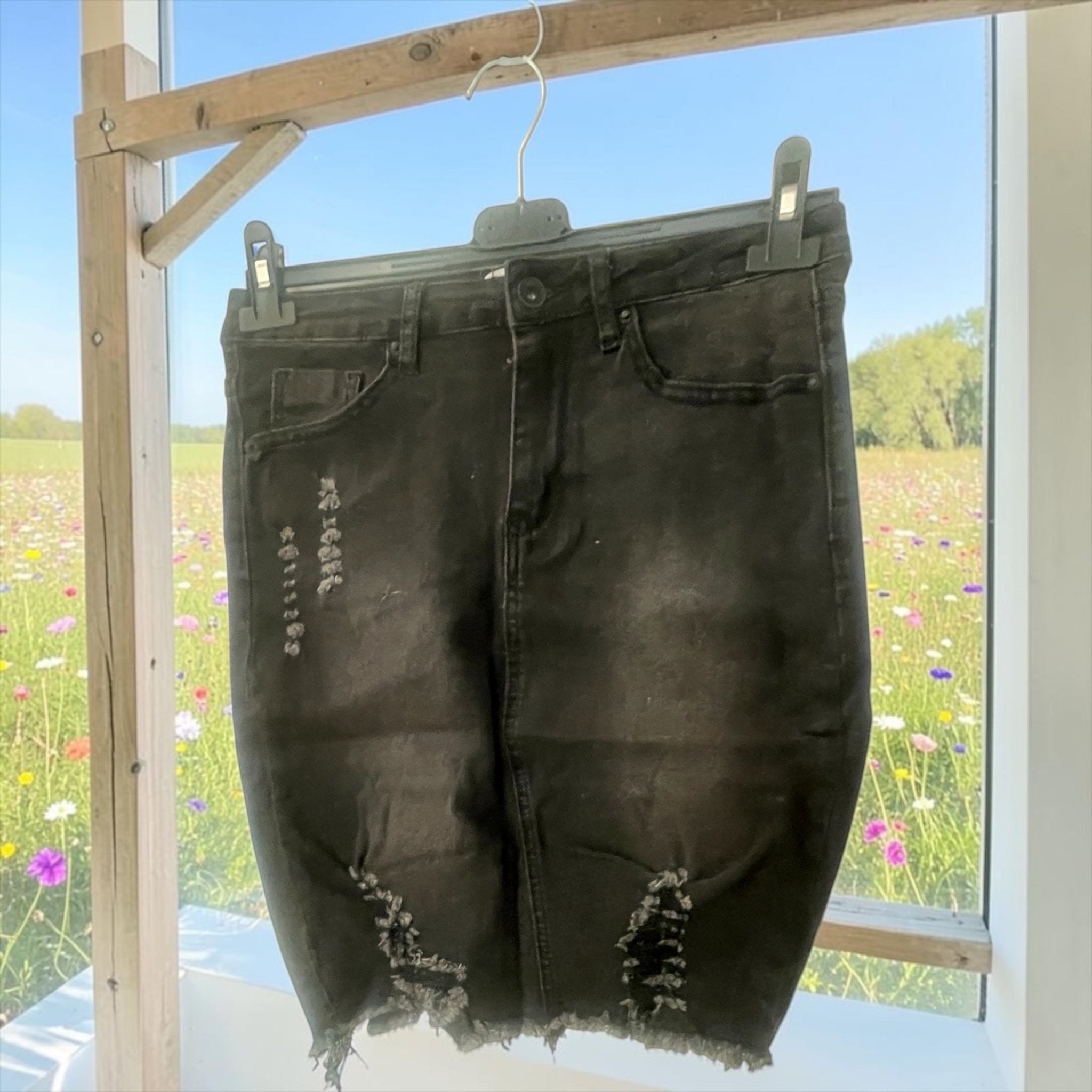 Jupe jeans effet craqué - L'autre mode