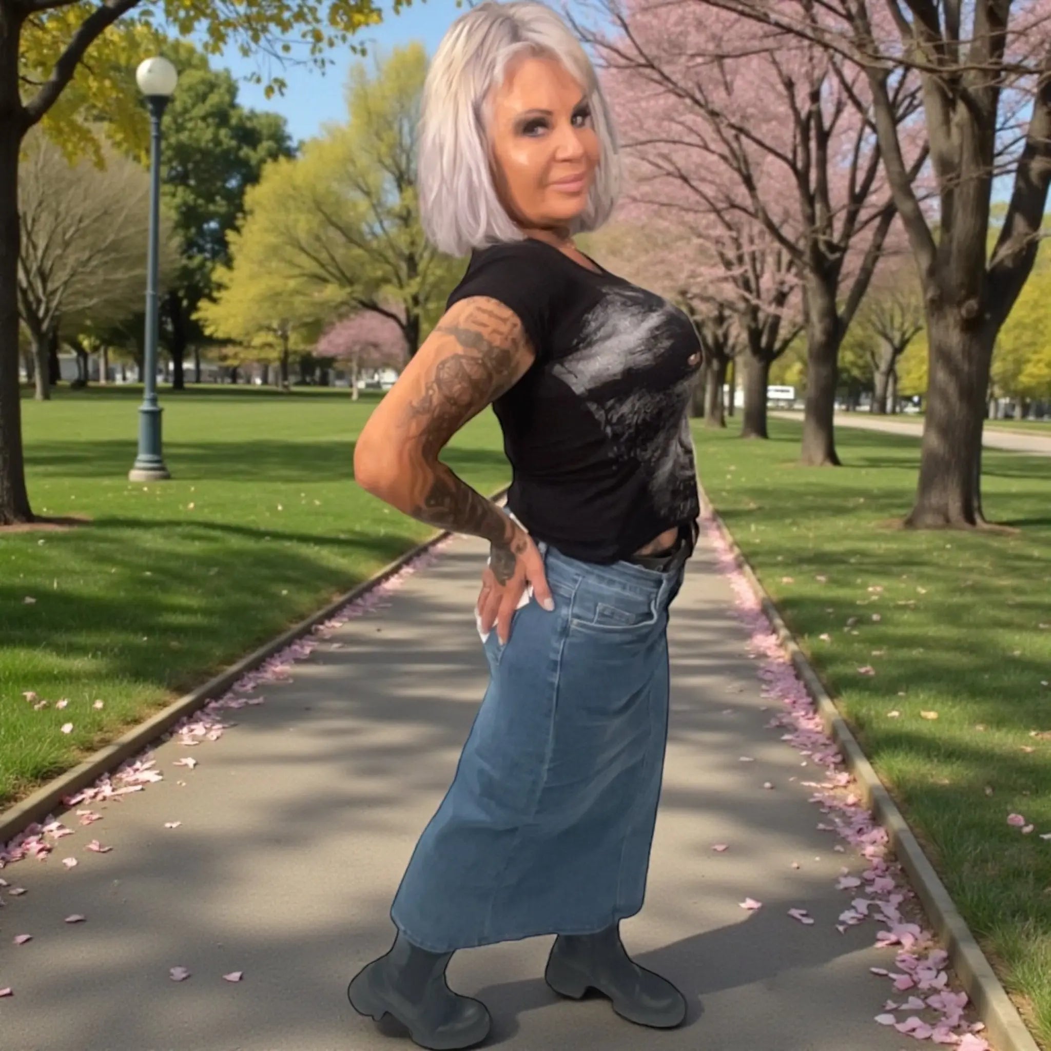 Jupe longue jeans - L'autre mode
