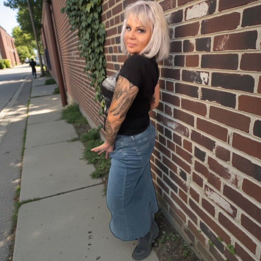 Jupe longue jeans - L'autre mode