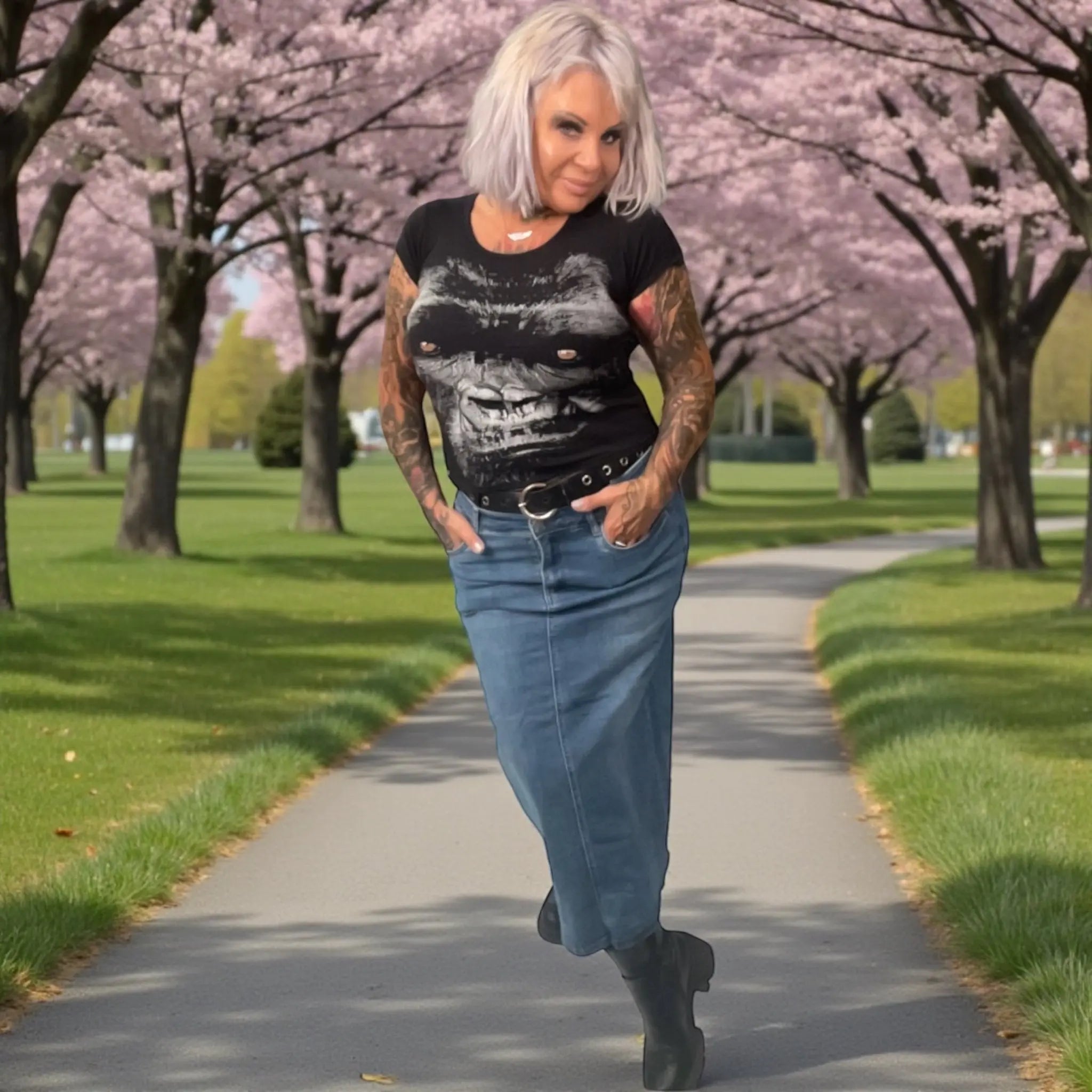 Jupe longue jeans - L'autre mode