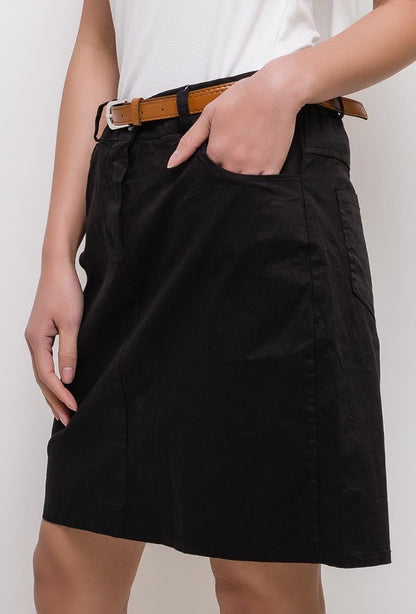 JUPE ONDINE DROITE CHIC POCHES - L'autre mode