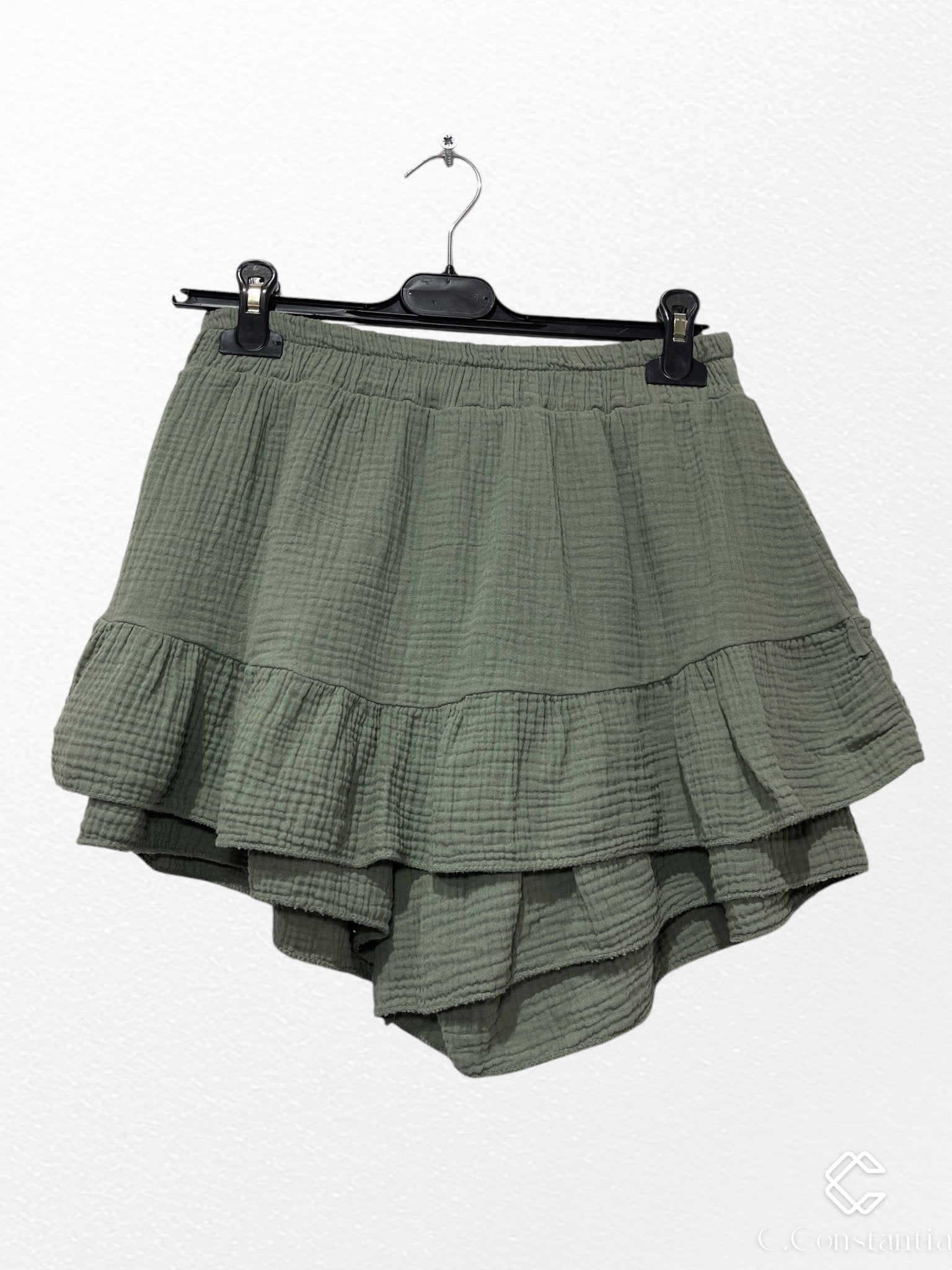 Jupe Short En Gaz De Coton - L'autre mode