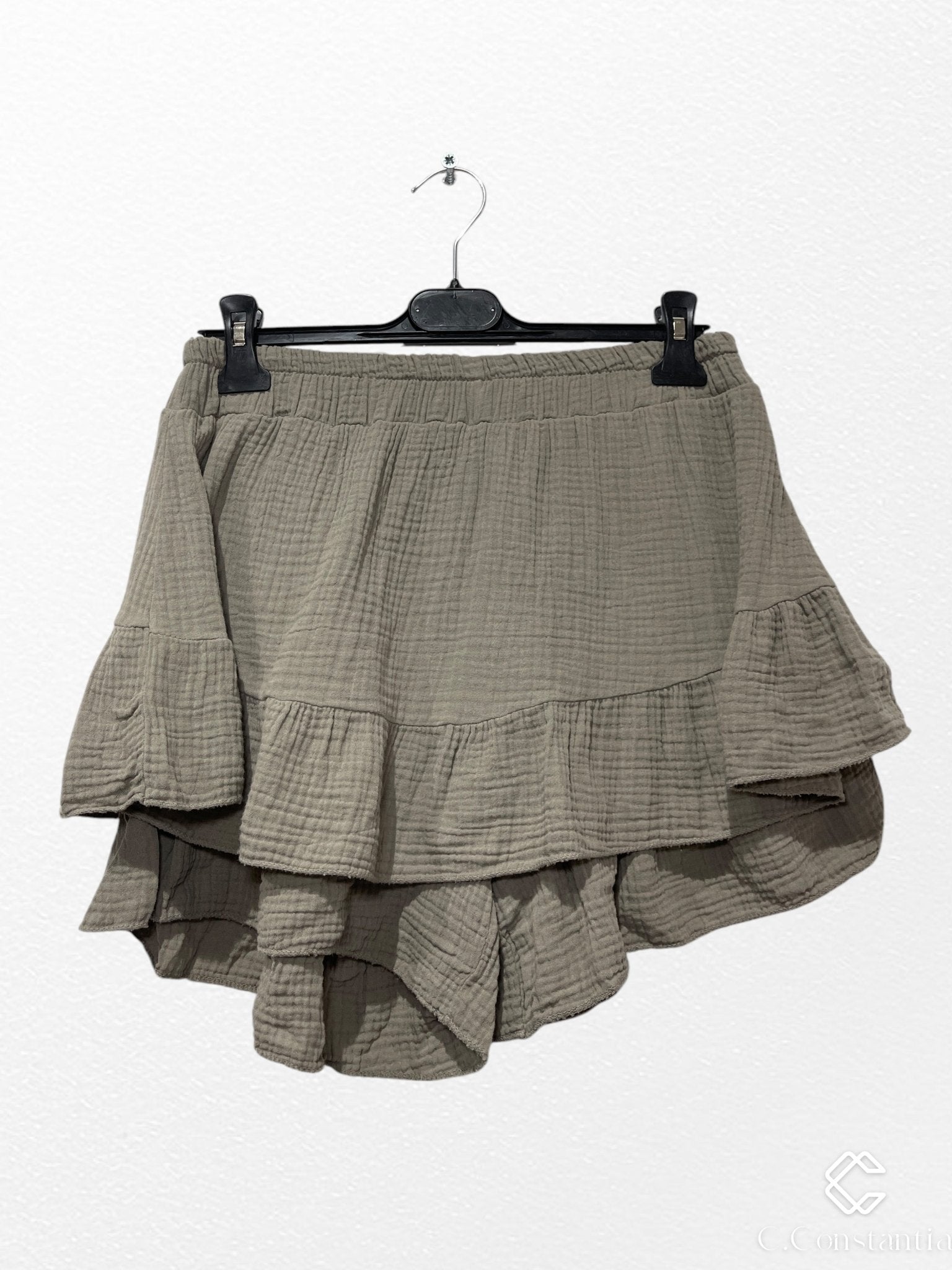 Jupe Short En Gaz De Coton - L'autre mode