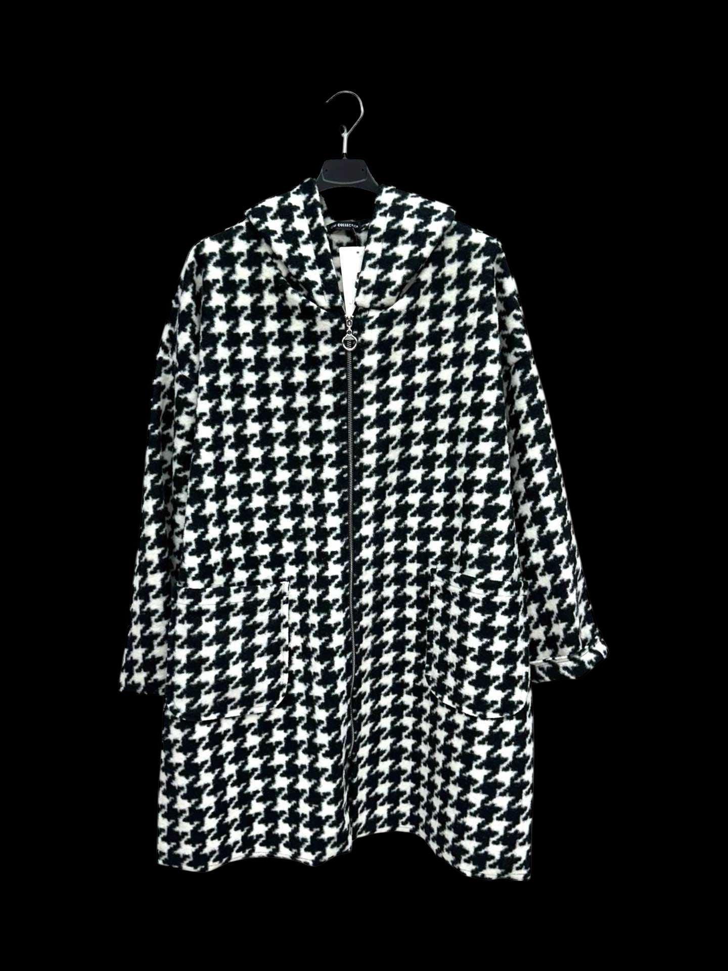 manteau veste carreaux poule - L'autre mode