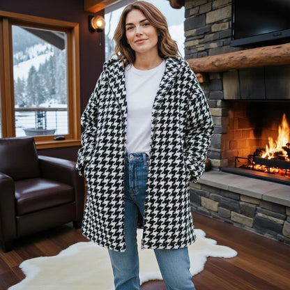 manteau veste carreaux poule - L'autre mode