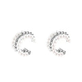 PAIRE DE BOUCLES D'OREILLES À TRIPLE ANNEAU AVEC PERLES - L'autre mode