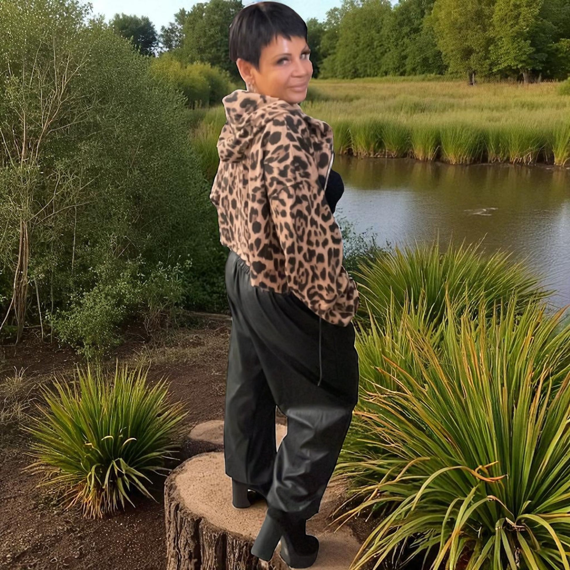 pantajogg de luxe simili over - L'autre mode