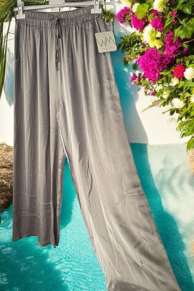 pantalon fluide satiné - L'autre mode