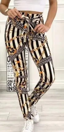 Pantalon imprimé motif chaînes femme - L'autre mode