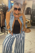 Pantalon large en tencel effet jean long - L'autre mode