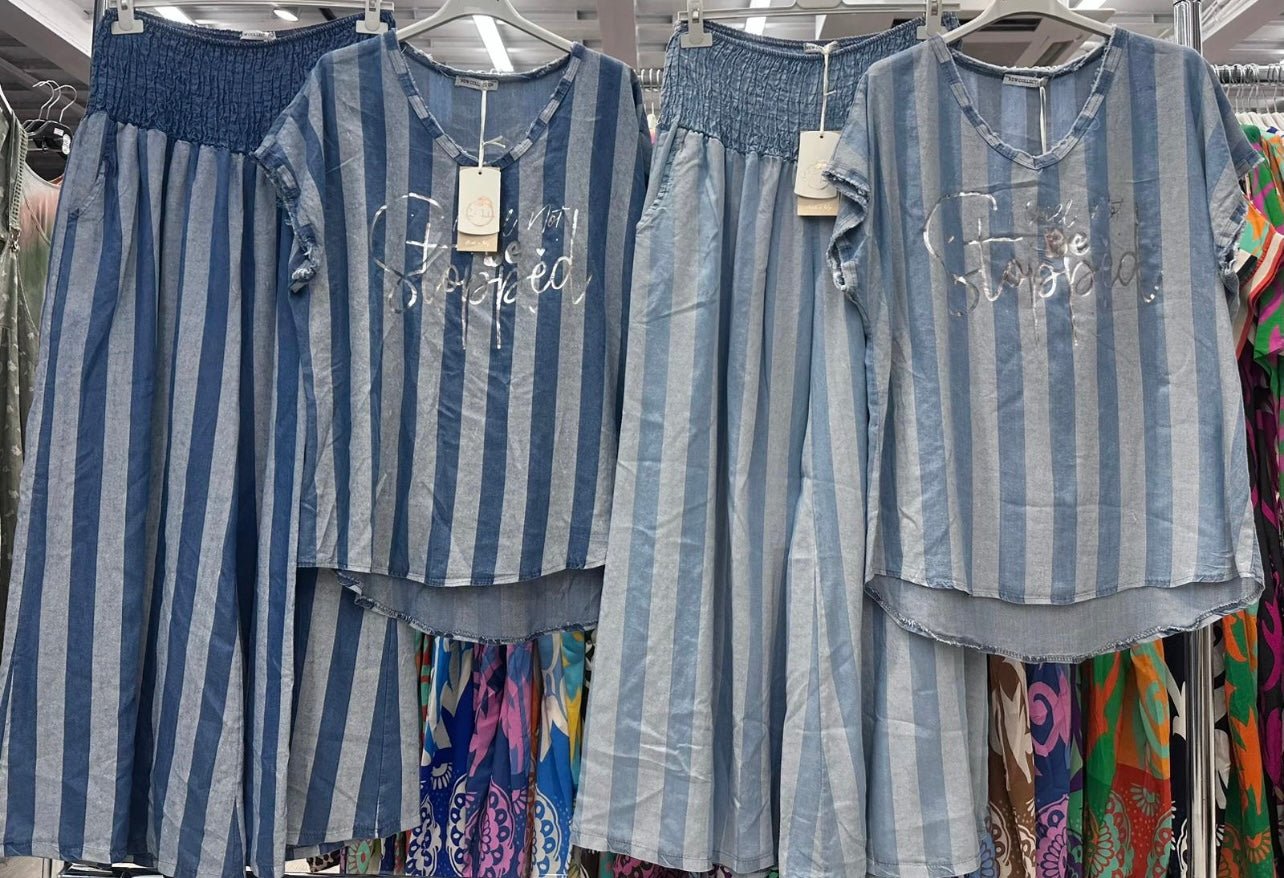 Pantalon large tencel ligné - L'autre mode