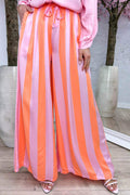 PANTALON SATINE LARGE RAYURES - L'autre mode