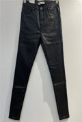 PANTALON SIMILI CUIR SKINNY PUSH UP PAILLETÉ PETITE TAILLE - L'autre mode