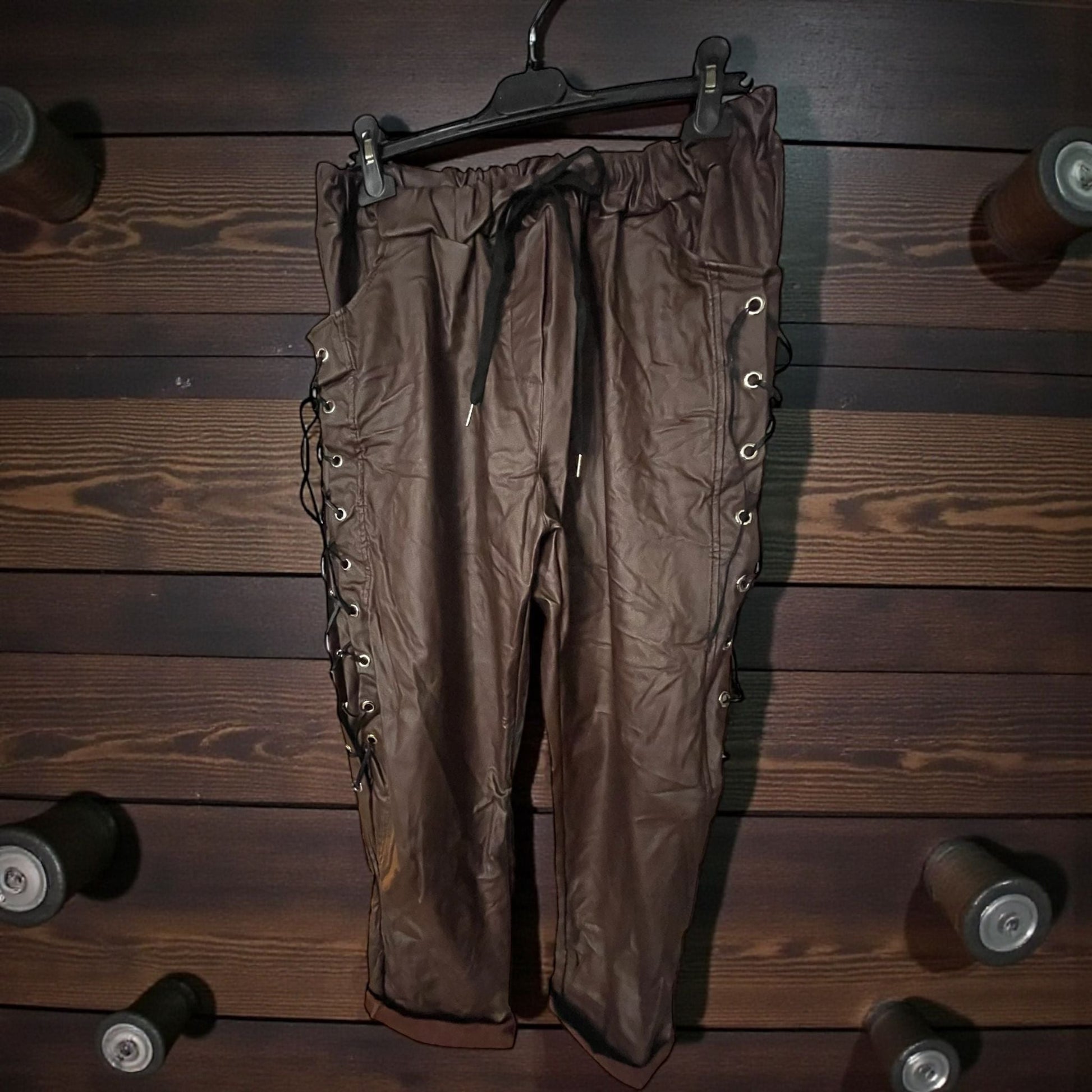 pantalon simili lacet over - L'autre mode