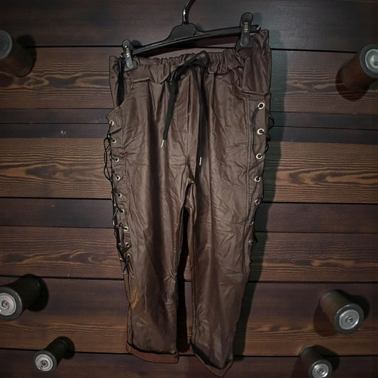 pantalon simili lacet over - L'autre mode