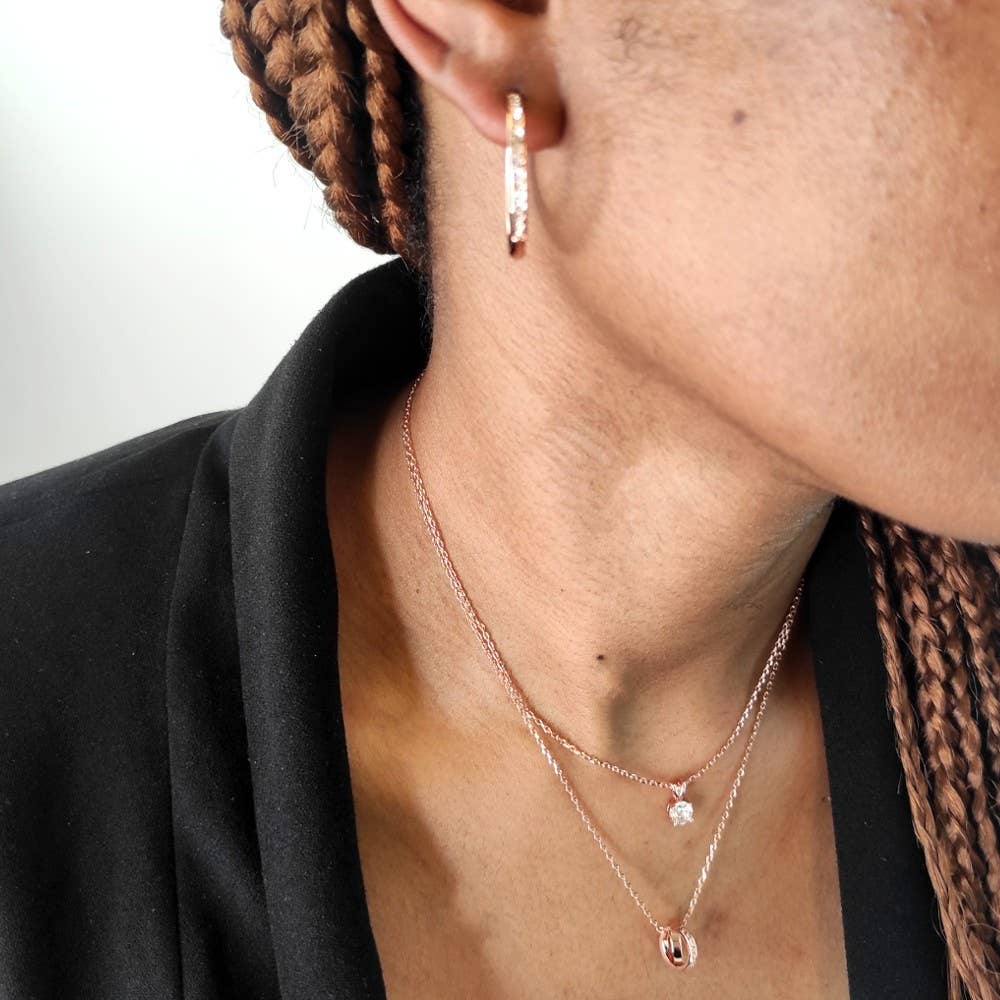 Parures Chic Circle Twin - Or Rosé Et Cristal - L'autre mode