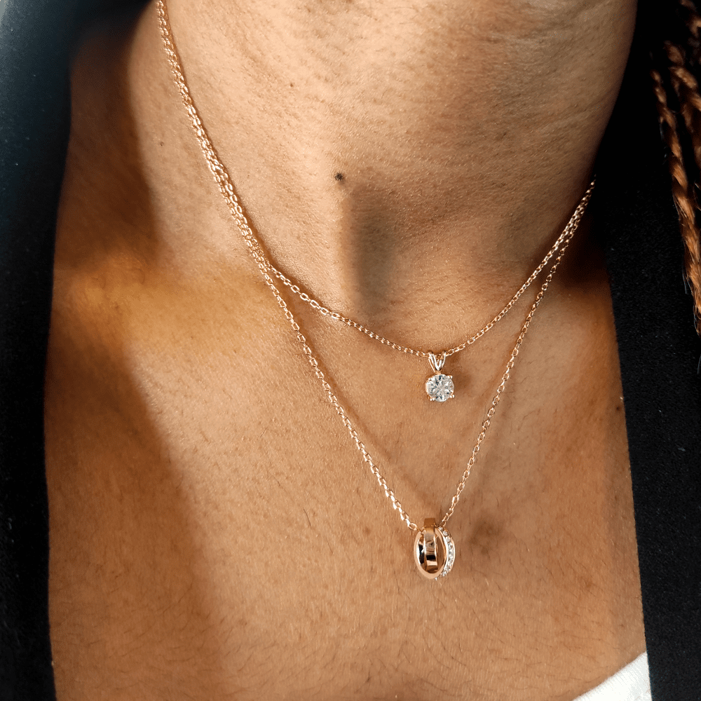 Parures Chic Circle Twin - Or Rosé Et Cristal - L'autre mode