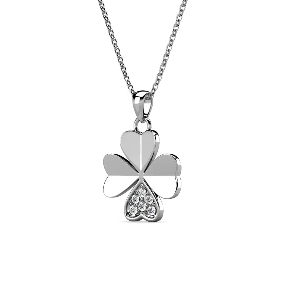 Pendentifs Clover Petal - Argenté Et Cristal - L'autre mode
