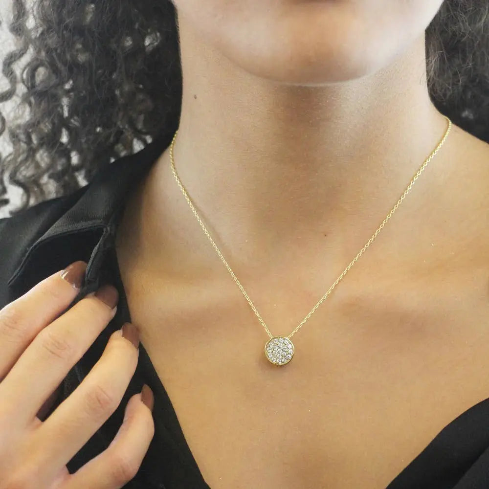 Pendentifs Round - Doré Et Cristal - L'autre mode
