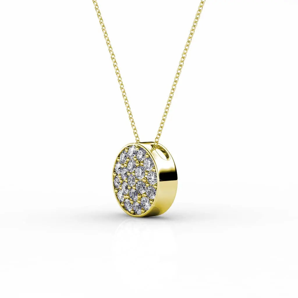 Pendentifs Round - Doré Et Cristal - L'autre mode
