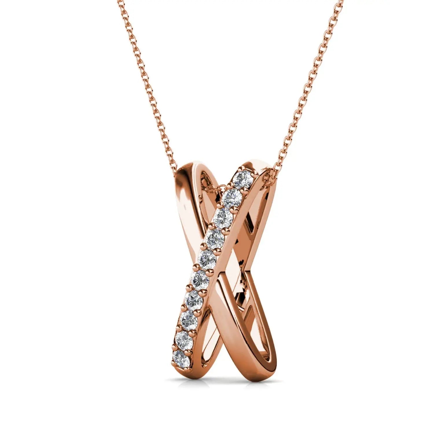 Pendentifs X Duo - Or Rosé Et Cristal - L'autre mode