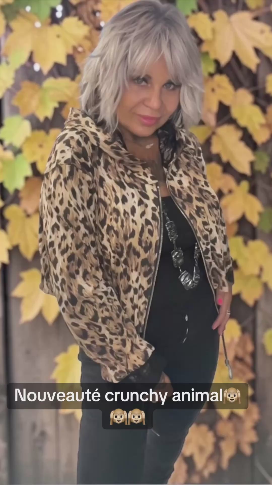 Gilet léopard cœur dentelle