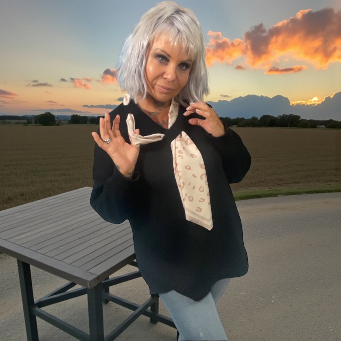 Pull avec foulard interchangeable - L'autre mode